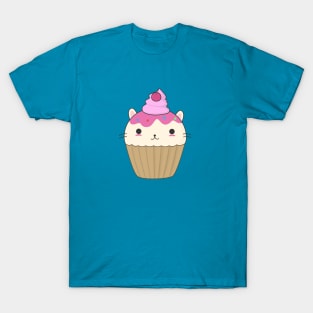 Cute and Kawaii Cat Cupcake T-Shirt